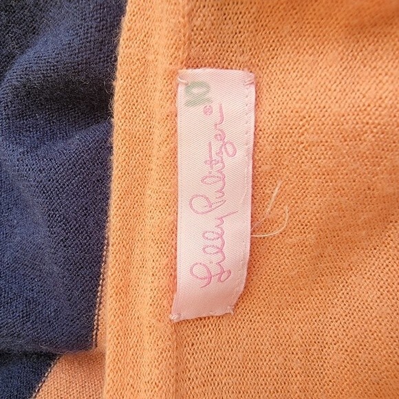 Lilly Pulitzer Women's Coral Blue Color Block Pullover Sweater - Picture 3 of 3